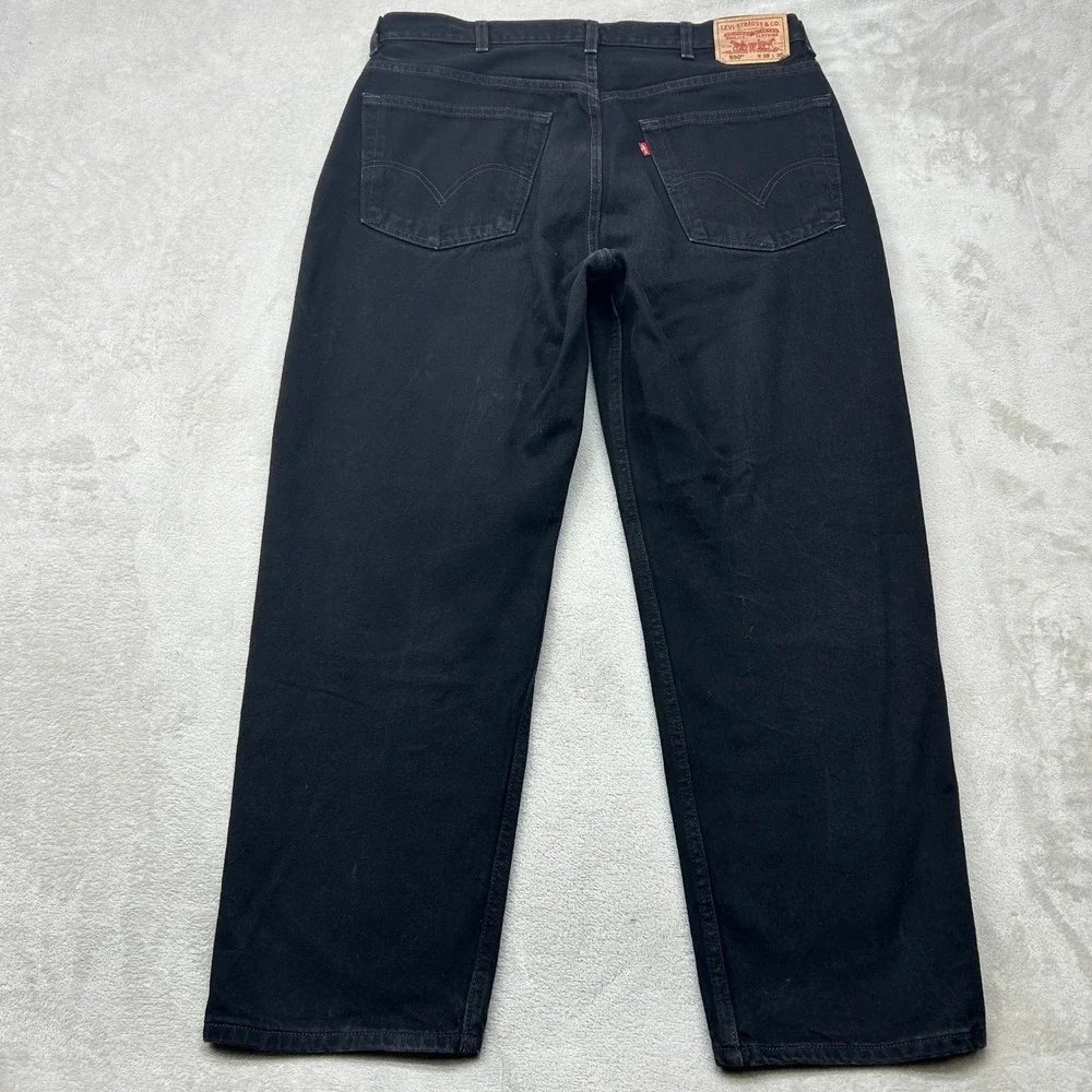 Vintage Levi's 550 Relaxed Fit Jeans Men 38x30 Black Denim Tapered Loose Y2K